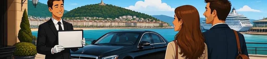 Servicio de traslado privado de lujo: de San Sebastián al puerto de Santander