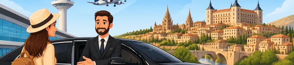Servicio de traslado privado desde el aeropuerto de Madrid a la ciudad de Toledo