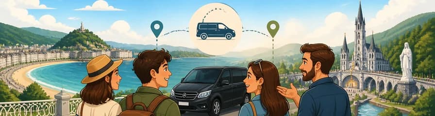 Traslado turístico entre Lourdes y San Sebastián