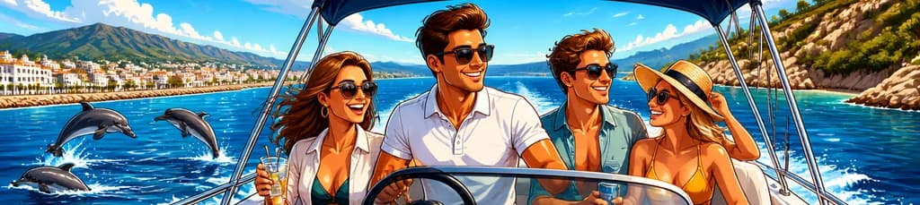 Alquiler de barco privado de cuatro horas en Estepona