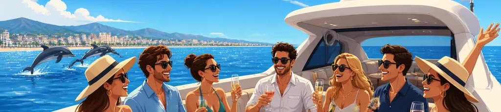 Disfruta de un alquiler privado de yate de 4 horas desde Fuengirola, con aperitivos y bebidas
