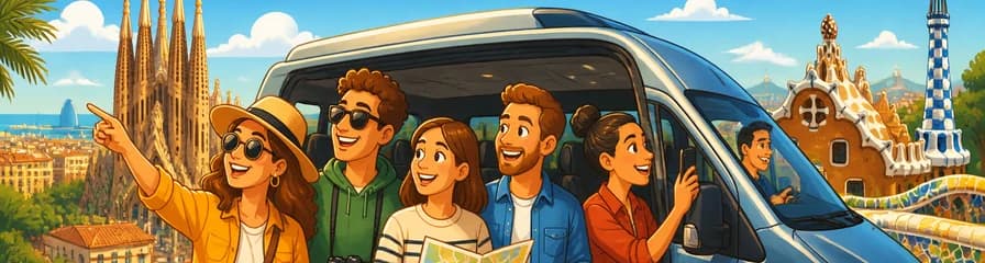 Descubre Barcelona a tu Ritmo: Tour Privado Autoguiado en Minibús para un Máximo de 15 Personas