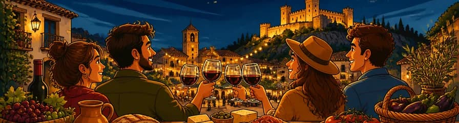 Aventura nocturna desde Madrid: gastronomía, vinos locales, un pueblo con encanto y un castillo histórico