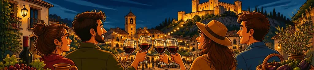 Aventura nocturna desde Madrid: gastronomía, vinos locales, un pueblo con encanto y un castillo histórico