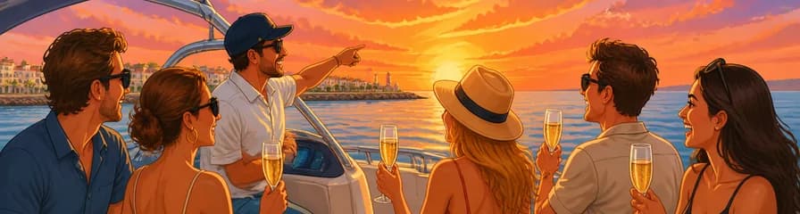 Experiencia de atardecer en barco por Torrevieja con champán