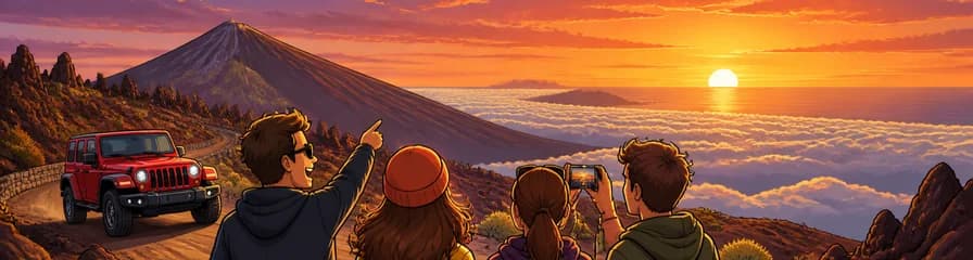 Aventura en Jeep Wrangler: Conducción Autoguiada al Atardecer en el Teide (2.000m)