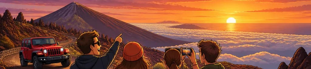 Aventura en Jeep Wrangler: Conducción Autoguiada al Atardecer en el Teide (2.000m)
