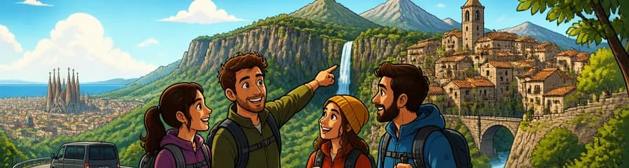 Excursión privada de senderismo a un pueblo medieval del Prepirineo saliendo de Barcelona