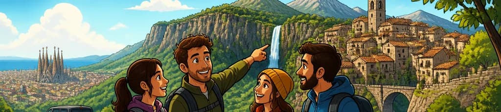 Excursión privada de senderismo a un pueblo medieval del Prepirineo saliendo de Barcelona
