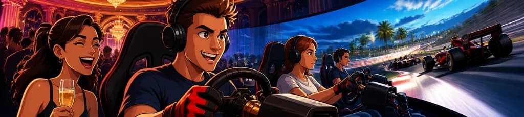 Simracing en Casino Barcelona: vive la emoción del circuito con copa de bienvenida