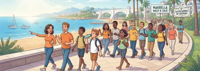Paseo en grupo en Marbella: un encuentro social e intercambio de idiomas