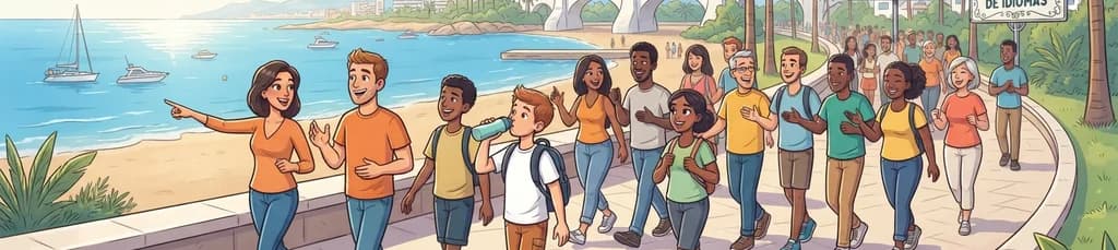 Paseo en grupo en Marbella: un encuentro social e intercambio de idiomas