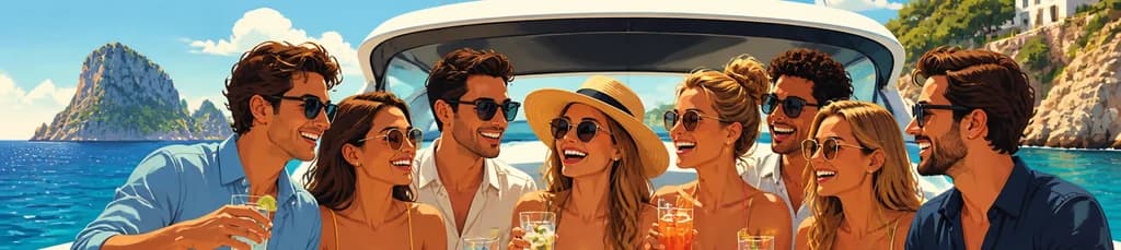 Yate Privado en Ibiza con Bebidas Incluidas, Ideal para Grupos de Ocho Personas