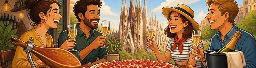 Experiencia gastronómica ibérica: jamón y cava a un paso de la Sagrada Familia