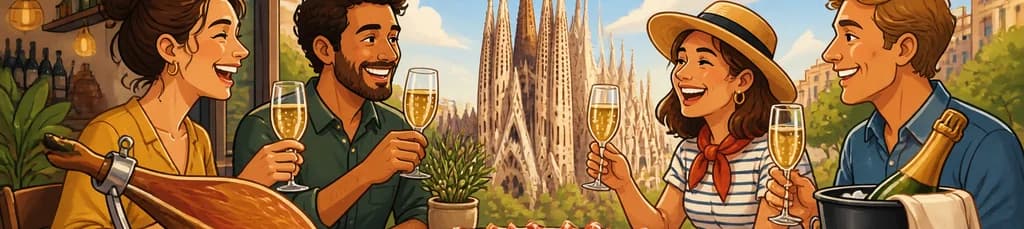 Experiencia gastronómica ibérica: jamón y cava a un paso de la Sagrada Familia