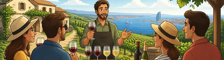 Cata de viñedos en un tour privado por la costa de Barcelona