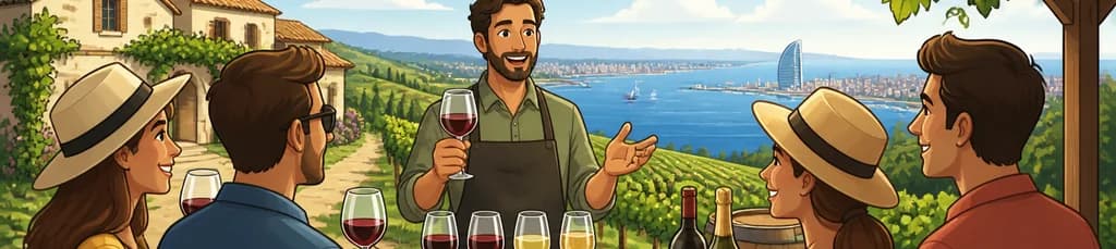 Cata de viñedos en un tour privado por la costa de Barcelona