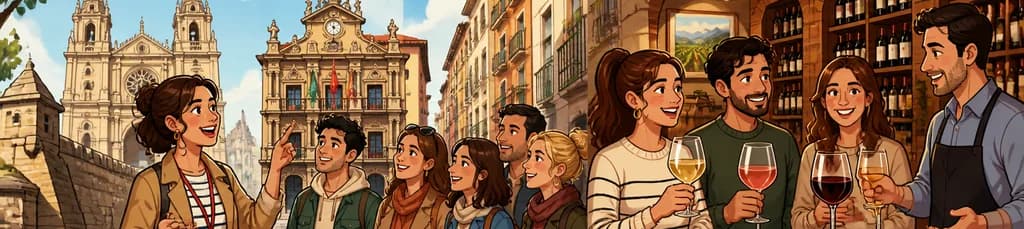 Recorrido Guiado por Pamplona con Degustación de Cuatro Vinos Navarros