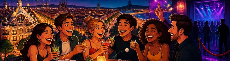 Recorrido Nocturno por Terrazas y Bares de Barcelona con Acceso VIP a Discotecas