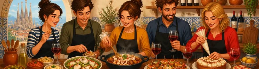 Experiencia Culinaria: Aprende a Preparar Tapas y Postres Catalanes Tradicionales, Acompañado de Vino