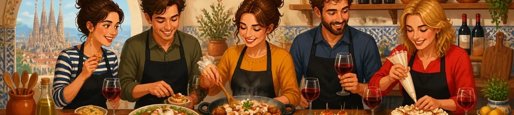 Experiencia Culinaria: Aprende a Preparar Tapas y Postres Catalanes Tradicionales, Acompañado de Vino