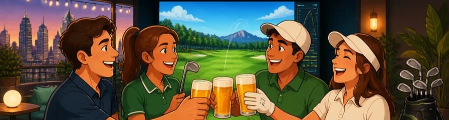 Disfruta de dos horas de simulador de golf para cuatro personas con cervezas incluidas
