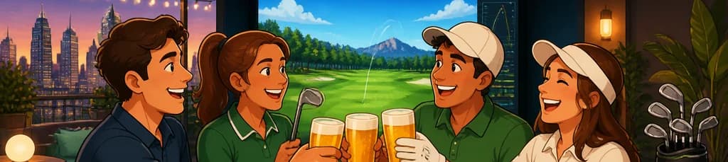 Disfruta de dos horas de simulador de golf para cuatro personas con cervezas incluidas