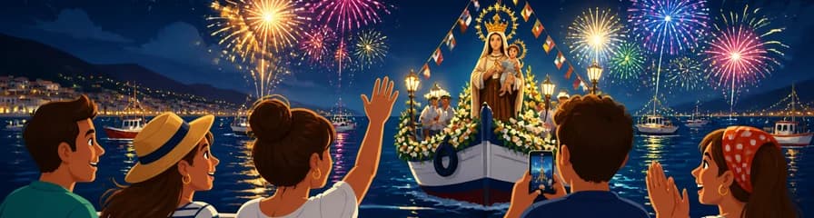 Procesión marinera con fuegos artificiales: una tradición canaria