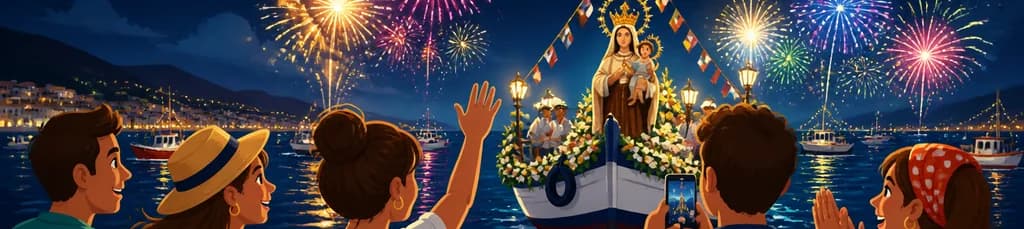 Procesión marinera con fuegos artificiales: una tradición canaria