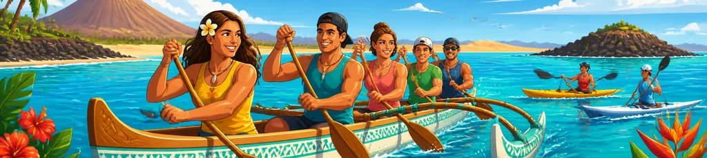 Aventura hawaiana en canoa, kayak y surfski