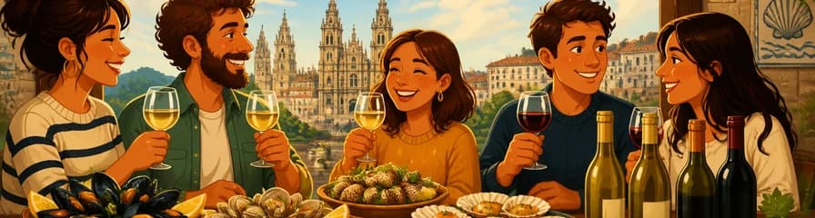 Experiencia de degustación de vinos y mariscos en Santiago de Compostela