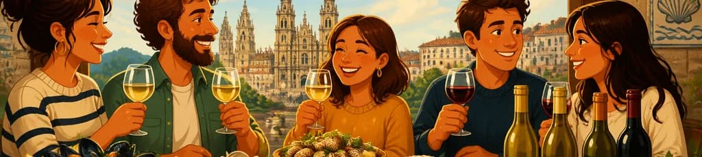 Experiencia de degustación de vinos y mariscos en Santiago de Compostela