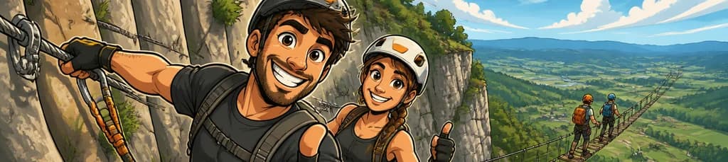 Aventura en la Vía Ferrata de Les Baumes Corcades