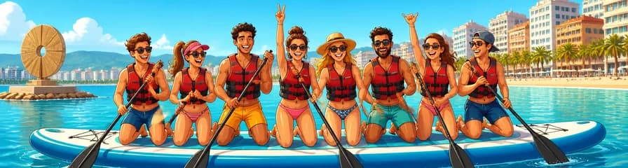 Alquiler de Paddle Surf Gigante en Fuengirola por una Hora para Grupos de Cuatro a Ocho Personas