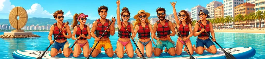Alquiler de Paddle Surf Gigante en Fuengirola por una Hora para Grupos de Cuatro a Ocho Personas