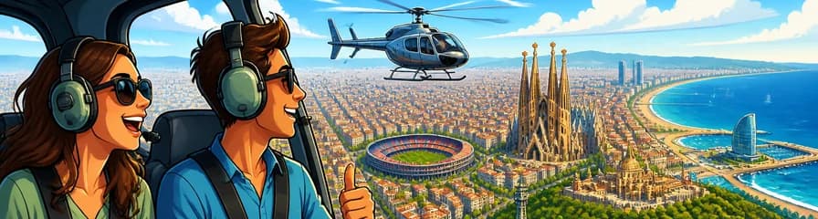 Contempla el icónico horizonte de Barcelona desde un vuelo en helicóptero