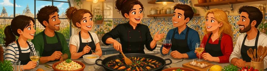 Experiencia culinaria en Madrid: Clase de cocina de tapas y paella con un chef experto