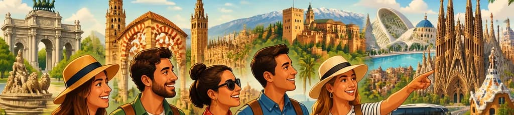 Recorrido de siete días por Barcelona y Andalucía, con inicio en Madrid y final en Madrid o Barcelona