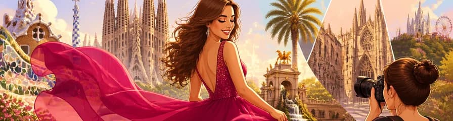 Sesión de fotos "Glamour Wow Dress" en Barcelona, capturando tu esencia en lugares espectaculares