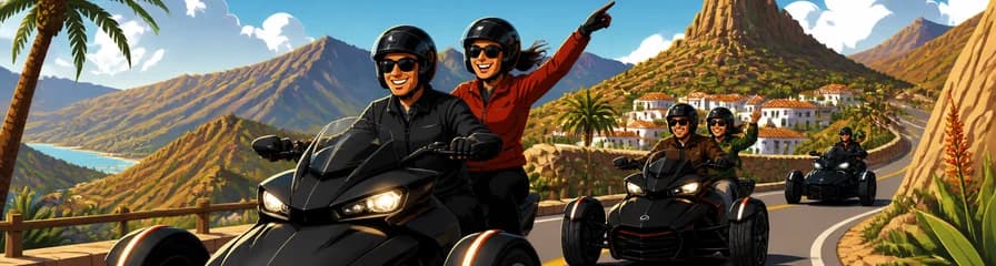 Recorrido en triciclo Can-Am Ryker de tres ruedas por las montañas de Maspalomas