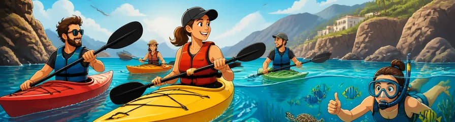 Expedición privada de kayak y snorkel en Alcalá: kayaks individuales para un máximo de seis participantes