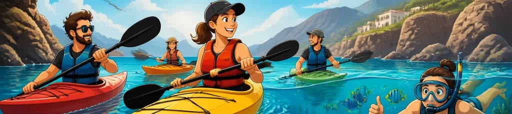 Expedición privada de kayak y snorkel en Alcalá: kayaks individuales para un máximo de seis participantes