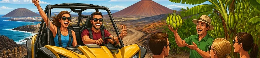 Travesía en Buggy por Tenerife: Exploración de la Costa Sur y una Finca Platanera
