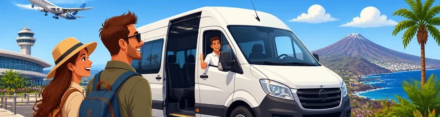 Servicio de traslado privado en minibús desde el aeropuerto de Tenerife Sur TFS a cualquier punto de Tenerife