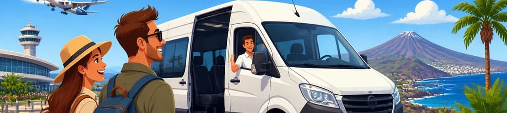 Servicio de traslado privado en minibús desde el aeropuerto de Tenerife Sur TFS a cualquier punto de Tenerife