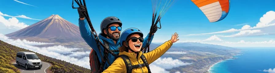 Experimenta un Vuelo Biplaza en Parapente sobre el Teide con Servicio de Recogida