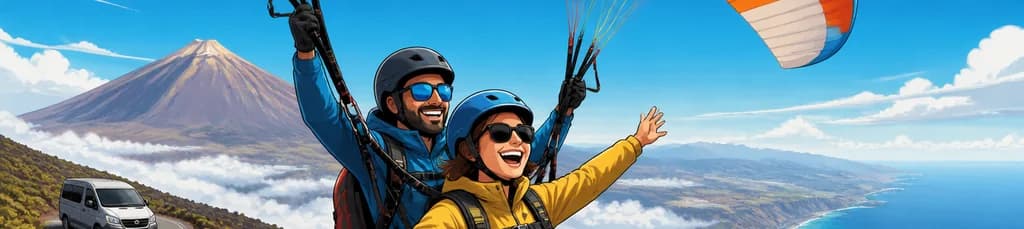 Experimenta un Vuelo Biplaza en Parapente sobre el Teide con Servicio de Recogida