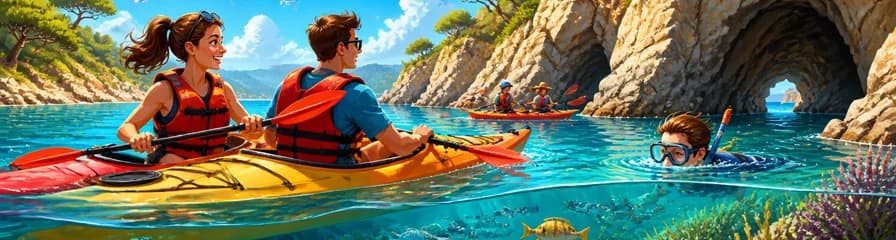 Descubre la Costa Brava en Playa de Aro: Aventura guiada de kayak y snorkel