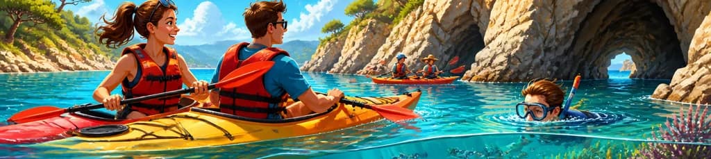 Descubre la Costa Brava en Playa de Aro: Aventura guiada de kayak y snorkel