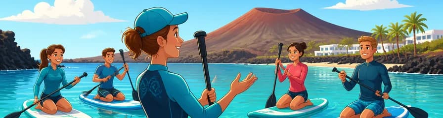 Jornada de aprendizaje en surf de remo en Lanzarote